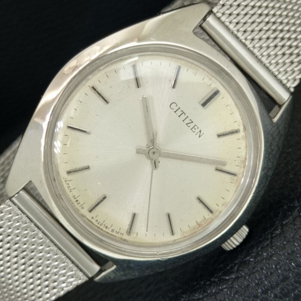 Vintage 1976 Citizen Automatic Mens Silver Watch W/daydate & Silver accents